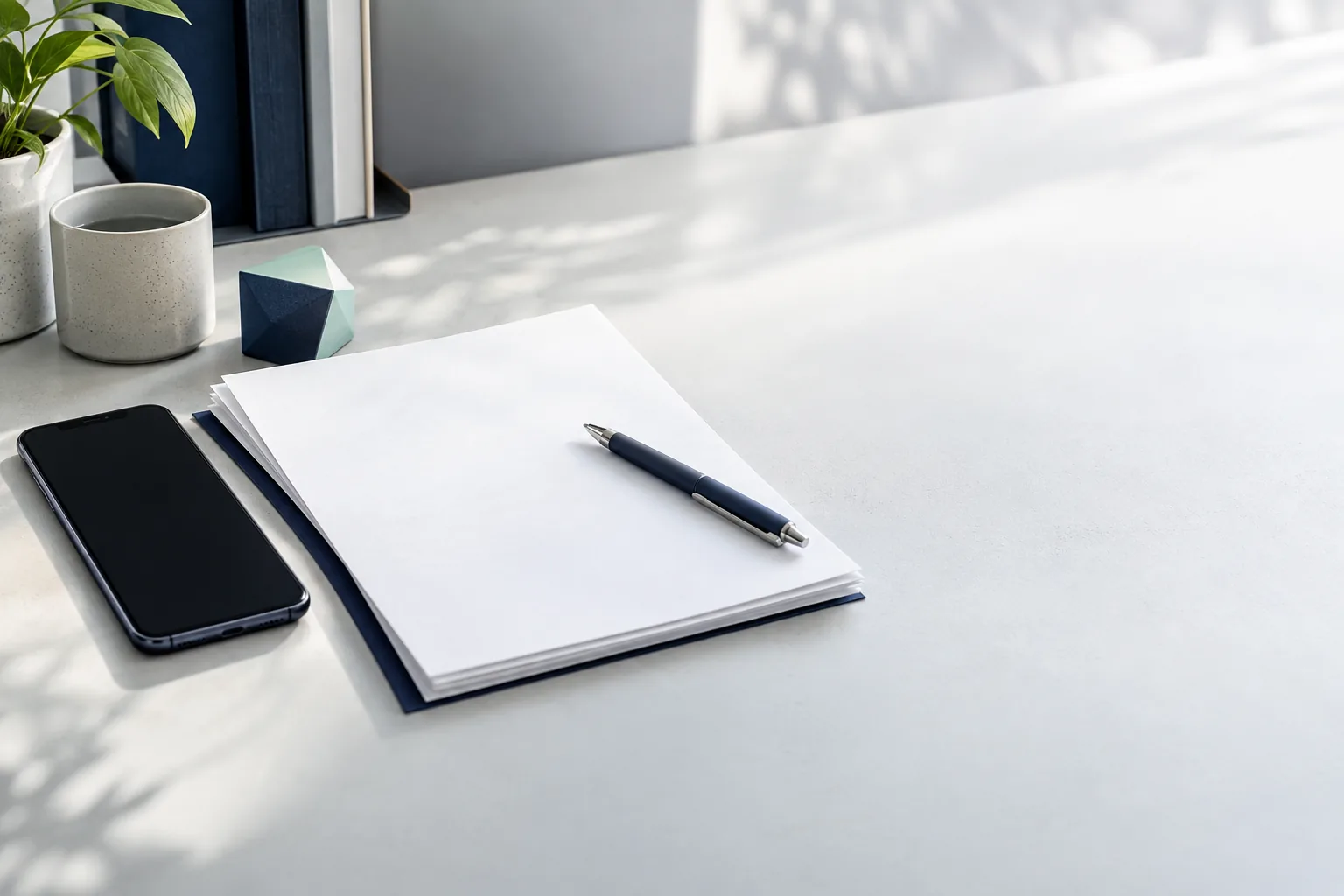 Editorial illustration of documents and a phone for reviewing financing terms